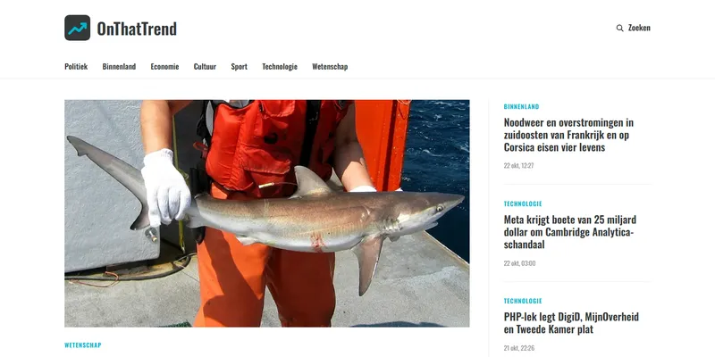 Homepage van OnThatTrend